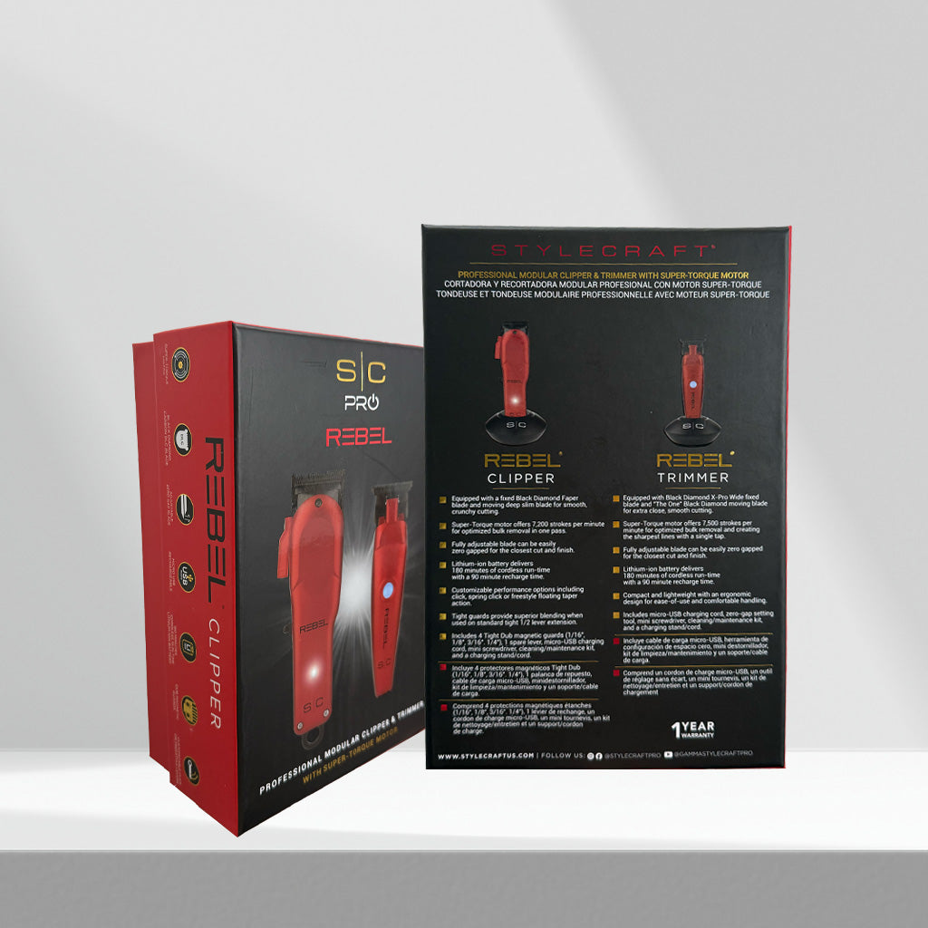 StyleCraft Rebel Clipper & Trimmer Red Combo